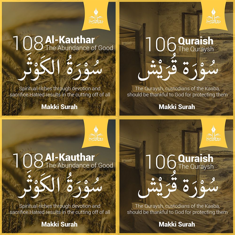 Tafseer of Chapters: Quraysh, Mao’oon and Kawthar Chapters 106-108